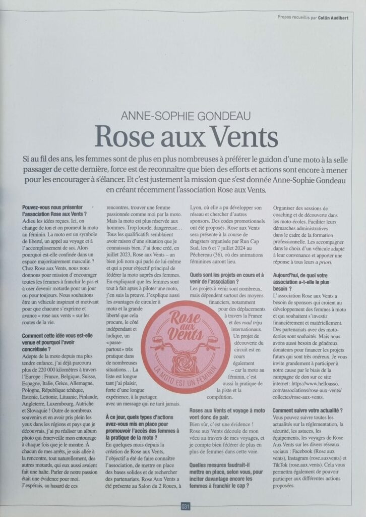 RoadTrip Magazine numéro 38 Association Rose Aux Vents