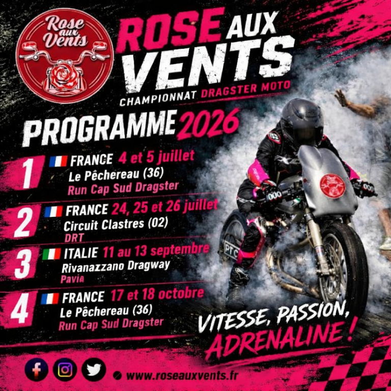 ROSE AUX VENTS – SAISON DRAGSTER MOTO 2026